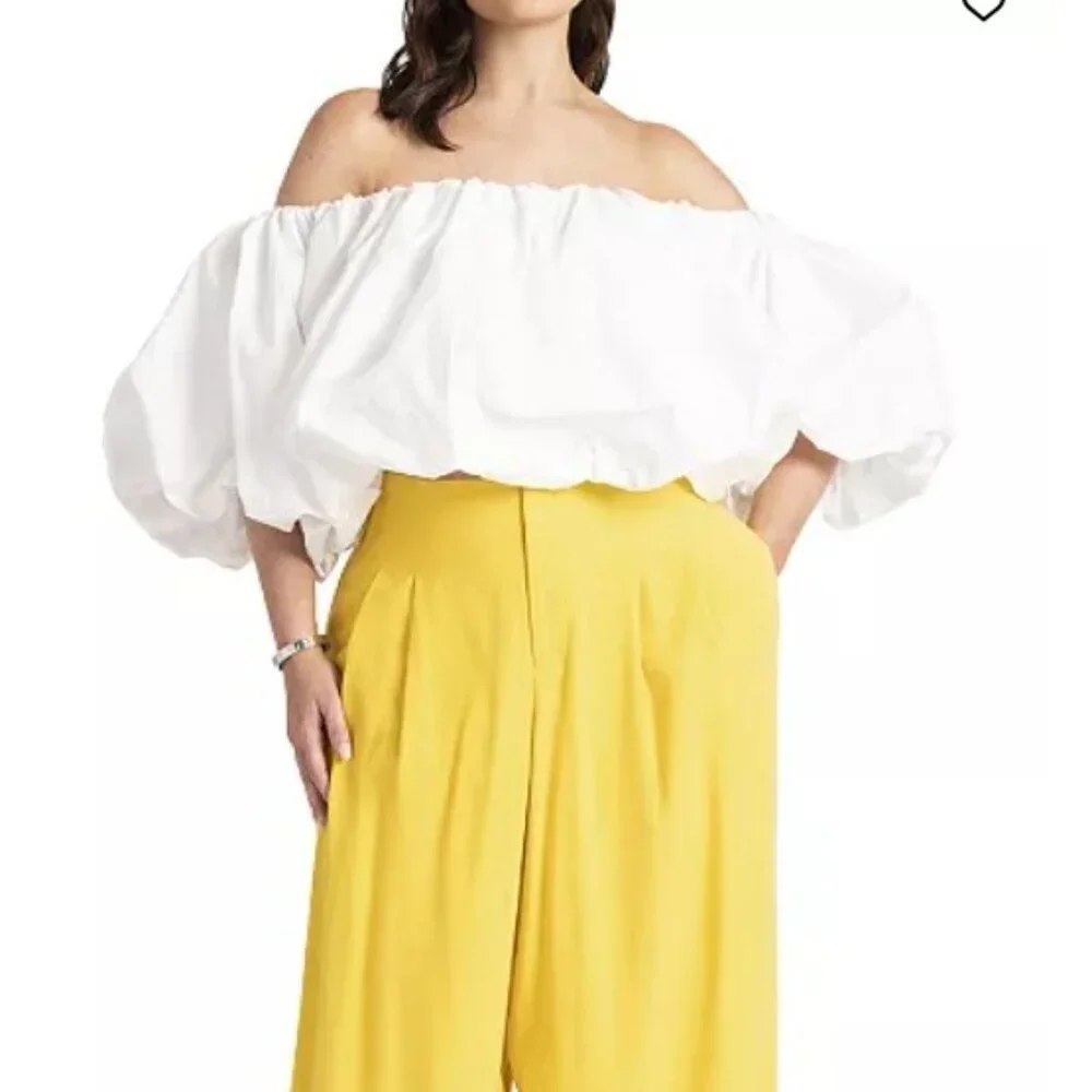 NWT! ELOQUII Women's Plus Size Bubble Top Off Shoulder Size 16 NWT - Picture 1 of 2